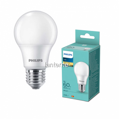 Bec cu LED Philips A60 8W 60W E27 WW 2700K 806LM MNR5619