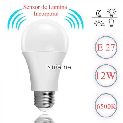 Bec cu LED Senzor Lumina si Miscare E27 12W Alb Rece 6500K 18C038 XXM