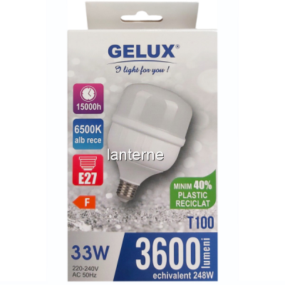 Bec ECOLED 33W lumina rece T100 E27 6500K GL-LEDTI0033 CNN50029