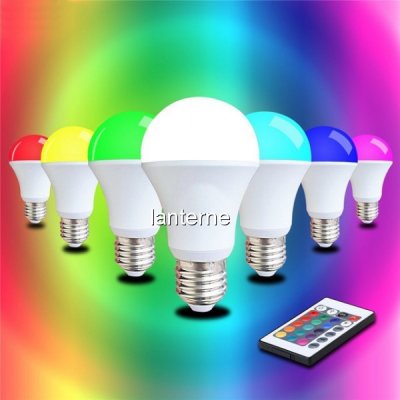 Bec LED 5W RGB cu Telecomanda Glob Mat Soclu E27 220V