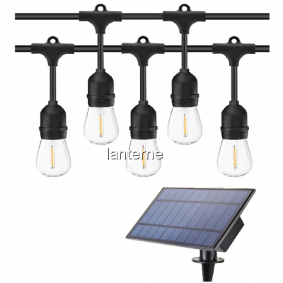 Instalatie LED Solara Ghirlanda 20m 20 Becuri Vintage Alb Cald 220V TO GS20M20B