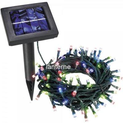 Instalatie Luminoasa Solara Craciun 10m 100LED Multicolor Fir Negru 8009 CL