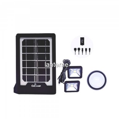 Kit Solar cu Lanterna LED, 2 Becuri si Slot USB GSM CL08