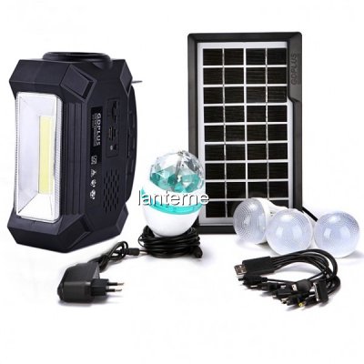 Kit Solar Lanterna LED Radio FM USB SD 4 Becuri 4V4Ah GDPlus GD8061