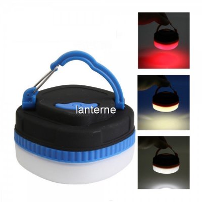 Lampa 1+7 LED pe baterii Rosu, Alb Cald si Rece cu magnet si agatatoare