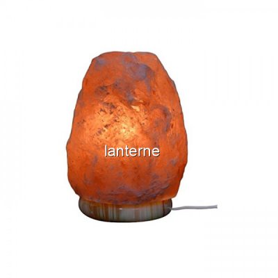 Lampa de Sare Himalaya 15cm cu Suport Marmura 220V