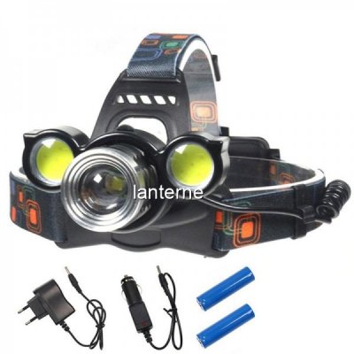 Lanterna Frontala LED+2COB 5W, Zoom, Acumulatori 12V 220V MINGHUO