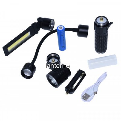 Lanterna Kit 3in1 cu Lampa LED si Acumulator USB LNTKIT31 XXM