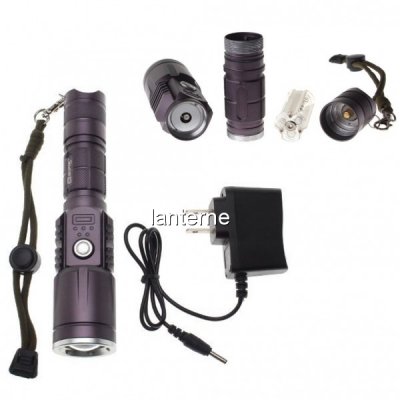 Lanterna LED 3W cu Zoom,  USB si Alimentare 220V 12V Bailong BLK118T6