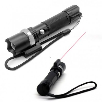 Lanterna LED Laser Pointer Rosu, Zoom, Alimentare 220V 12V 288