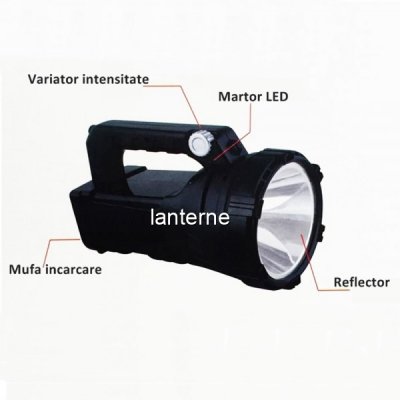 Lanterna LED 5W Reincarcabila Variator Intensitate Lichao LC2216 XXM