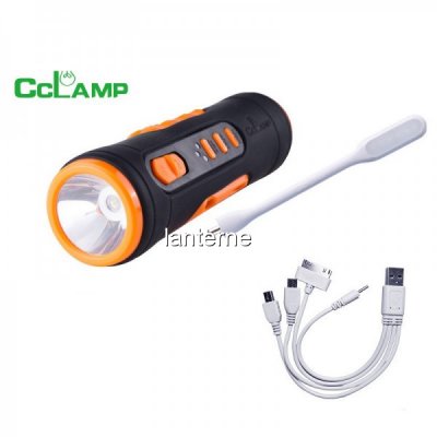Lanterna LED cu Acumulator, Lampa, Radio, Micro SD, USB CCLAMP 501