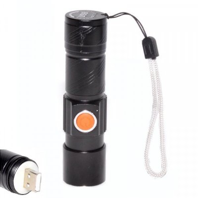 Mini Lanterna LED 3W Zoom Incarcare Directa USB 19A036 XXM