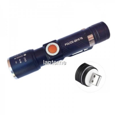 Mini Lanterna LED 3W Compacta, Zoom si Incarcare Directa USB Q616T6