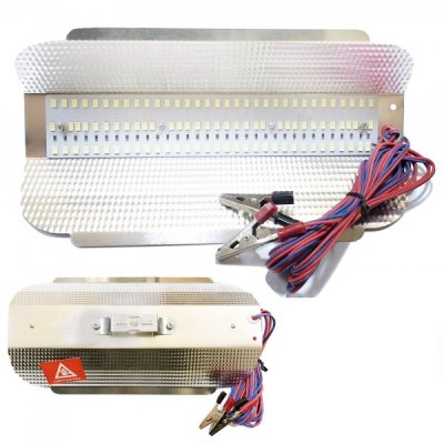 Proiector 100Led SMD 50W cu Reflector Aluminiu, Cablu Clesti 12V CaiCai