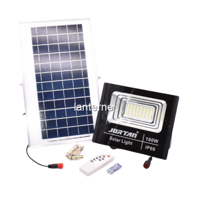 Proiector LED 100W Alb Rece Panou Solar Telecomanda IP66 JTBJ100WTZ