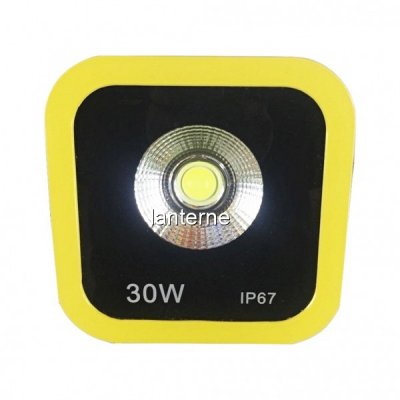 Proiector LED 30W Alb Rece 220V  Rama Galbena