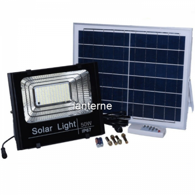 Proiector LED Alb Rece 50W Panou Solar Telecomanda IP67 18D049 XXM