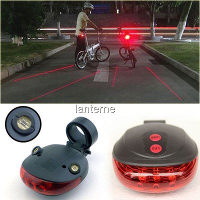 Stop LED Biciclete cu Proiectie Laser Culoar Siguranta Laser Tail Light