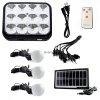 Kit Solar Lampa 12LED SMD, Telecomanda, USB, 3 Becuri, 6V2.4Ah GD8054