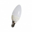 Bec cu LED 5W Alb Rece  soclu E14 220V Glob tip Lumanare Mat TKO