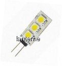 Bec Economic cu 6 LED SMD tip Bulb G4 1W Lumina Alba Rece