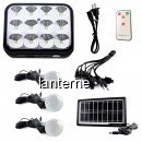 Kit Solar Lampa 12LED SMD, Telecomanda, USB, 3 Becuri, 6V2.4Ah GD8054