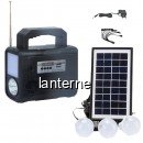 Kit Solar Lanterna LED Radio USB 3 Becuri 6V4Ah GDPLUS GD8028