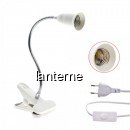 Lampa cu Brat Flexibil 35cm E27 Alim.220V 160cm Clips, On/Off Alba MNR6486