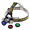 Lanterna Frontala LED 3W cu Zoom, Acumulator, Lentile Colorate MXK9