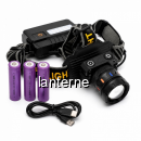 Lanterna Frontala LED cu Senzor si Afisaj Digital 3 Acumulatori 18650 USB-C 19B020 XXM