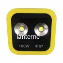 Proiector LED 100W Alb Rece 220V 2x50W Rama Galbena