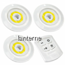 Set 3 Lampi COB LED 9x2.2cm 3W pe Baterii, cu Telecomanda