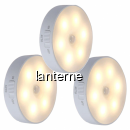 Set 3 Lampi de Veghe LED Luminos cu Senzor Miscare, USB, Magnet