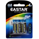 Set 4 Baterii R03 AAA 1.5V Alcaline High Performance Blister Eastar 9B012 XXM