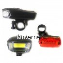 Set Lanterna COB LED 5W si Stop Rosu Semnalizare Bicicleta BL508