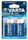 Set 2 Varta High Energy Baterii D Alcaline LR20